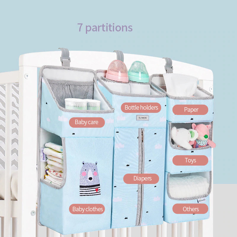 3-IN-1 Baby Crib Saver Organizer